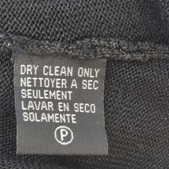 Carole Little Vintage Silk Blend Black Shimmer 3/4 Sleeve Top - Size XL - Picture 9 of 9